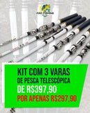 SUPER KIT com 3 VARAS Premium Ultra Light Telescópica de Carbono JOSBY Fishing - Importada (cópia)