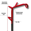 Suporte de Vara 8mm Emborrachado 3 Posições de Alta Resistência - Pronta Entrega