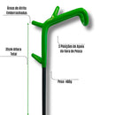 Suporte de Vara 8mm Emborrachado 3 Posições de Alta Resistência - Pronta Entrega