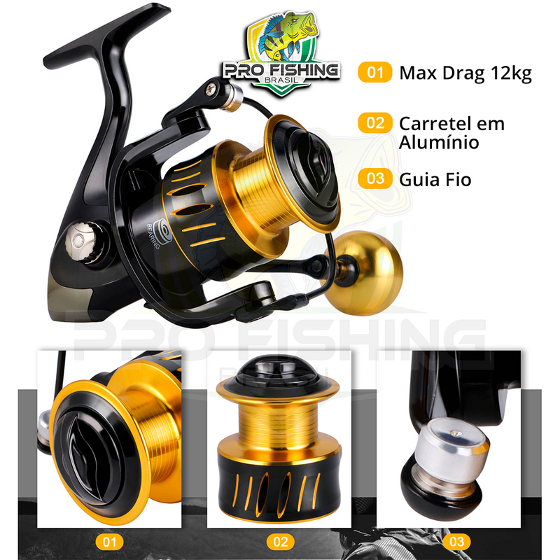 Novo KIT de Pesca Thunder GOLD com Vara + Molinete - Frete Grátis