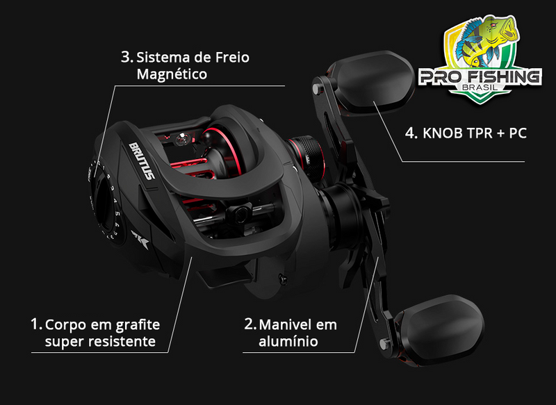Nova Carretilhas BRUTUS KastKing - 8KG Max DRAG - 7.2:1 Recolhimento - 6 Rolamentos
