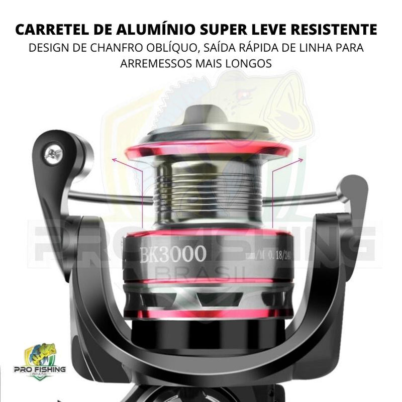 Novo Molinete BK 1000-7000 com 12 Rolamentos - DRAG de Freio de 10kg