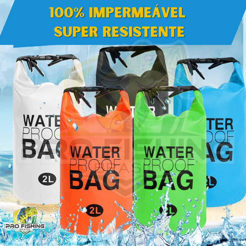 Bolsa Estanque Impermeável 2L - EcoBag Saco Estanque Prova D'Água - Frete Grátis