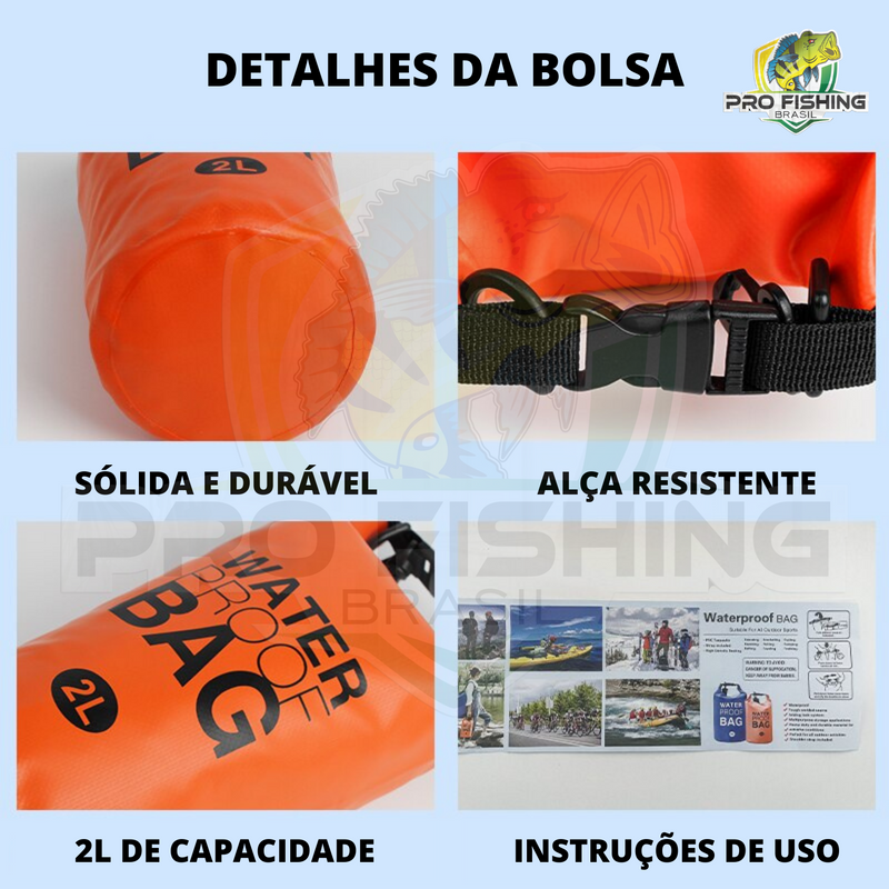 Bolsa Estanque Impermeável 2L - EcoBag Saco Estanque Prova D'Água - Frete Grátis