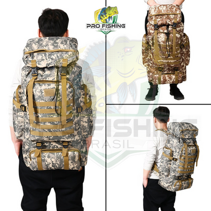 Super Mochila Militar Cargueiro Impermeável 80 Litros - Frete Grátis