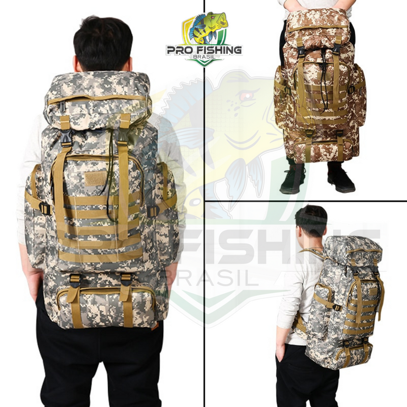 Super Mochila Militar Cargueiro Impermeável 80 Litros - Frete Grátis