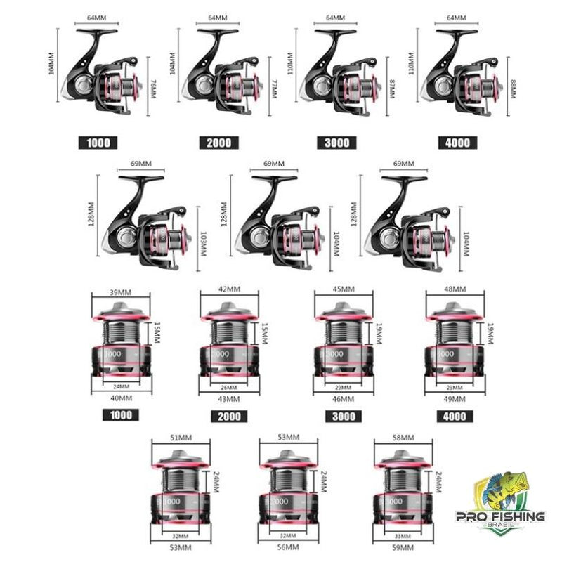 Novo Molinete BK 1000-7000 com 12 Rolamentos - DRAG de Freio de 10kg