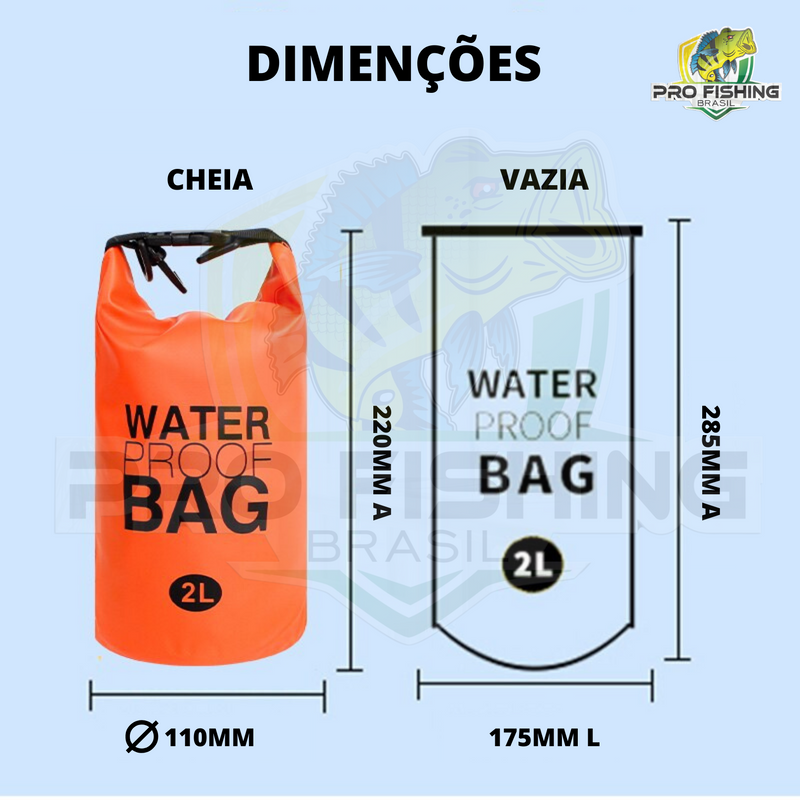 Bolsa Estanque Impermeável 2L - EcoBag Saco Estanque Prova D'Água - Frete Grátis