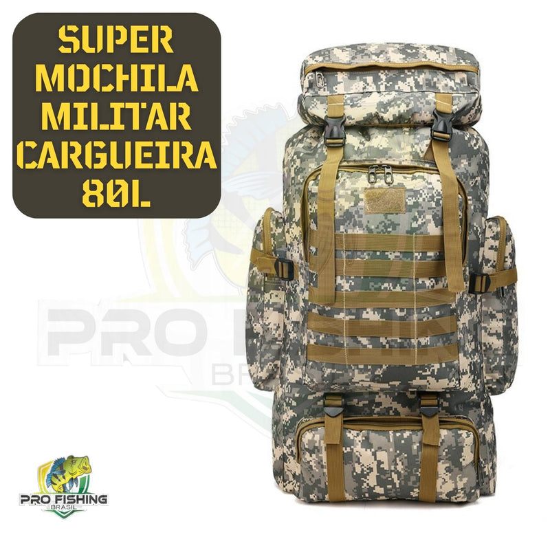 Super Mochila Militar Cargueiro Impermeável 80 Litros - Frete Grátis