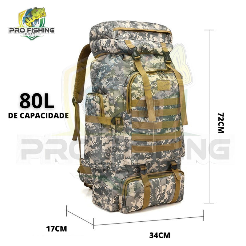 Super Mochila Militar Cargueiro Impermeável 80 Litros - Frete Grátis