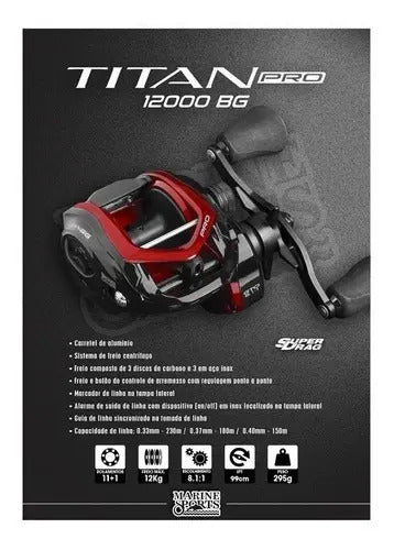 Carretilha Marine Sports Titan Pro 12000 Bg - Dir. Ou Esq.