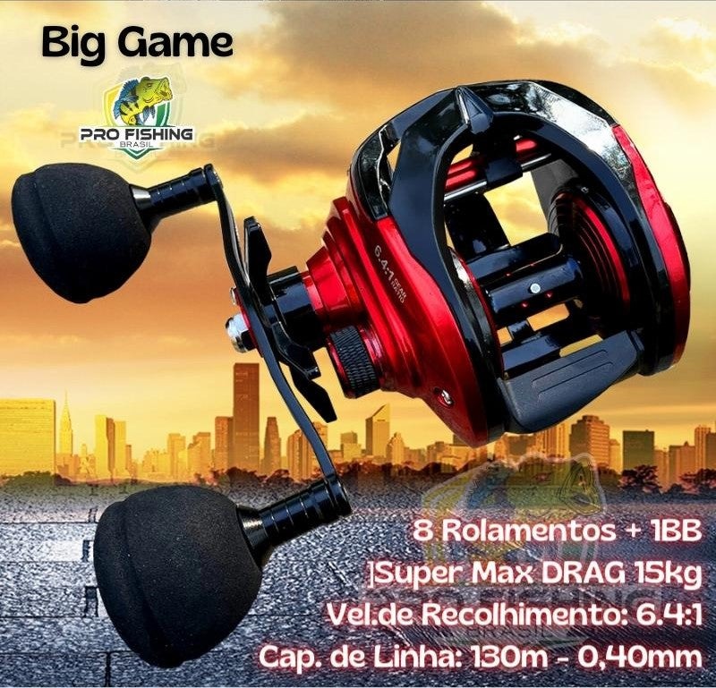 Nova Carretilha BIG GAME RED FERNO 300 - 15kg de DRAG - Frete Grátis