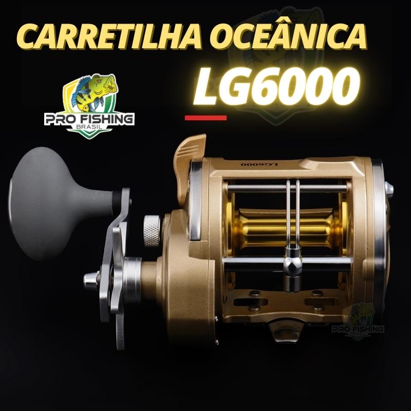 NOVA CARRETILHA PERFIL ALTO OCEÂNICA LURE KILLER LG6000 com 24KGS Drag - Frete Grátis