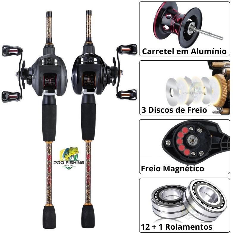 Super KIT de Pesca Vara + Carretilha Sougayilang Golden Series - Frete Grátis