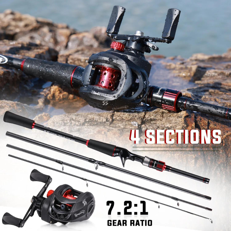 SUPER KIT DE PESCA COMPLETO  Carretilha + Vara em Carbono + Linha
