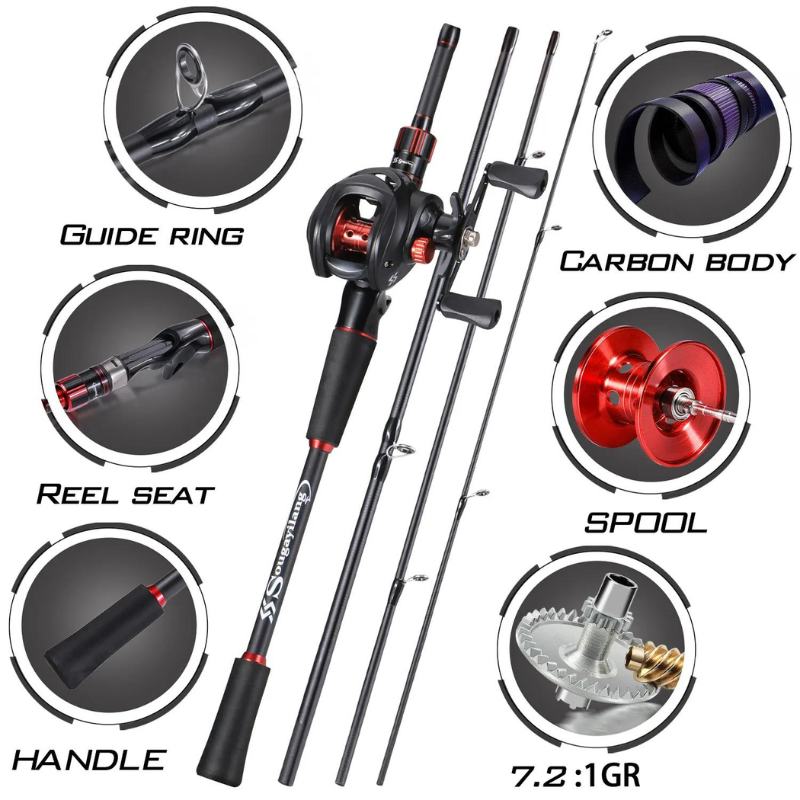 SUPER KIT DE PESCA COMPLETO  Carretilha + Vara em Carbono + Linha