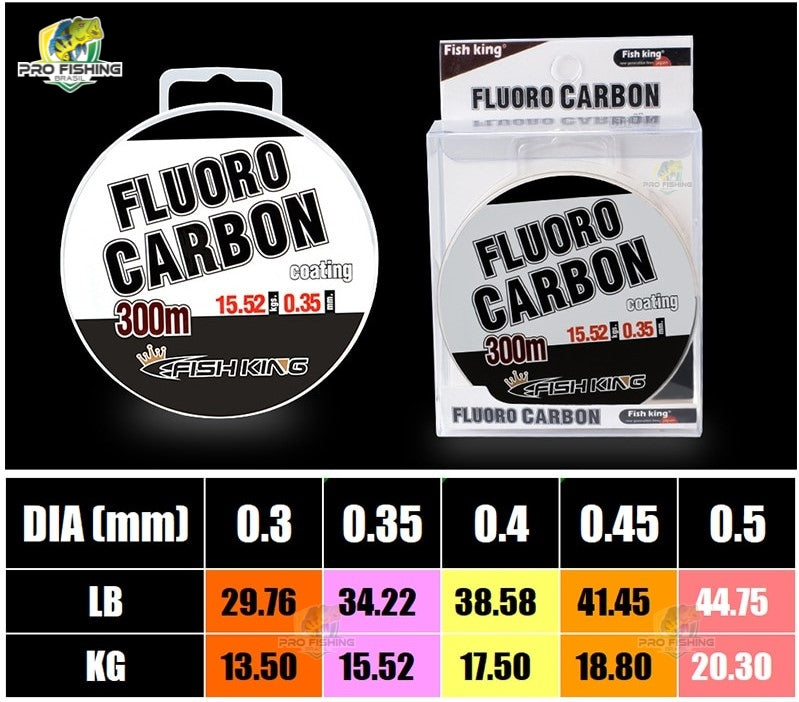 Linha de FluorCarbono Fish King Super Resistente a Abrasão - Frete Grátis