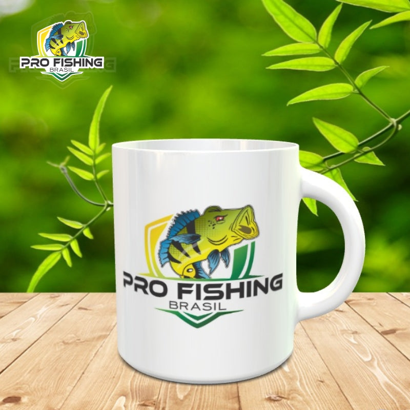 Caneca Pro Fishing Brasil - Nascidos Pra Pescar - Frete Grátis
