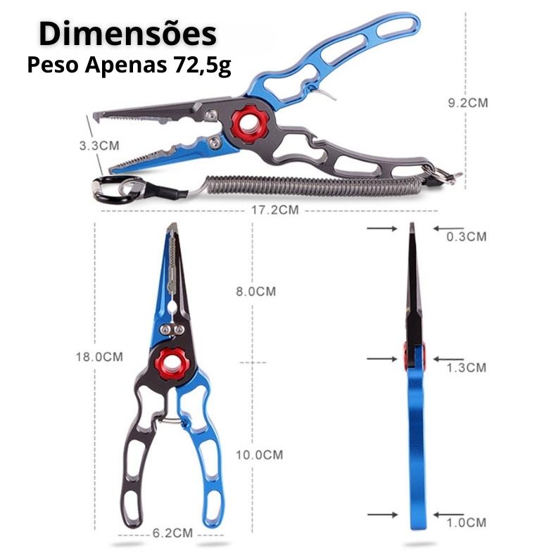 Alicate de Pesca Multifuncional em Alumínio de alta Qualidade - Frete Grátis