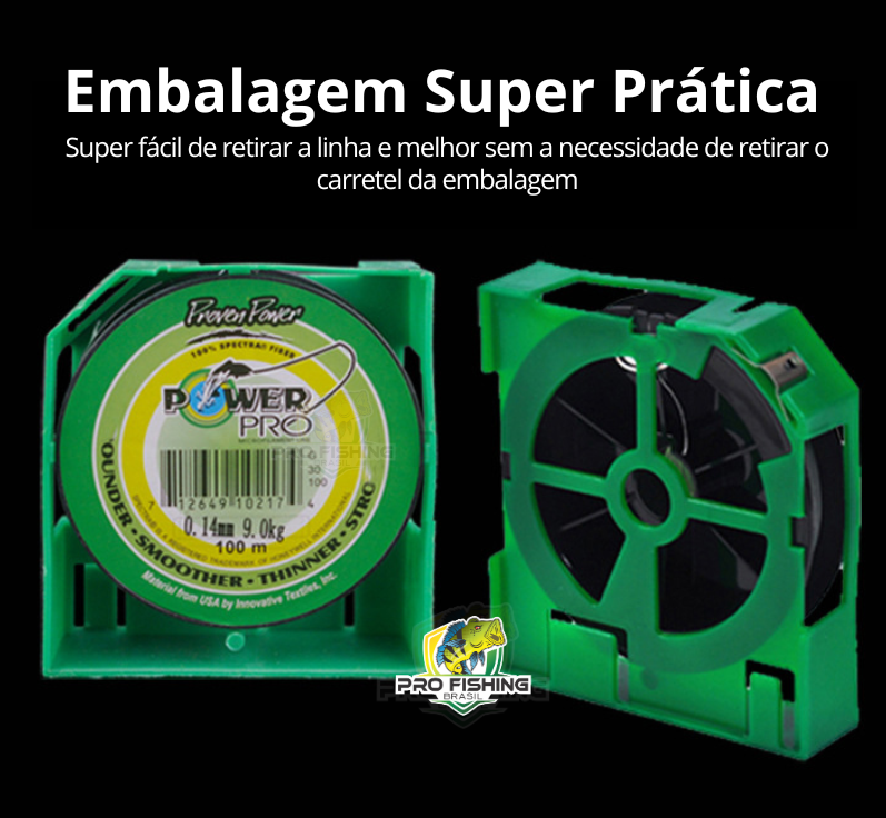 Linha Multifilamento Power Pro PE 4 fios - 100 metros - Verde