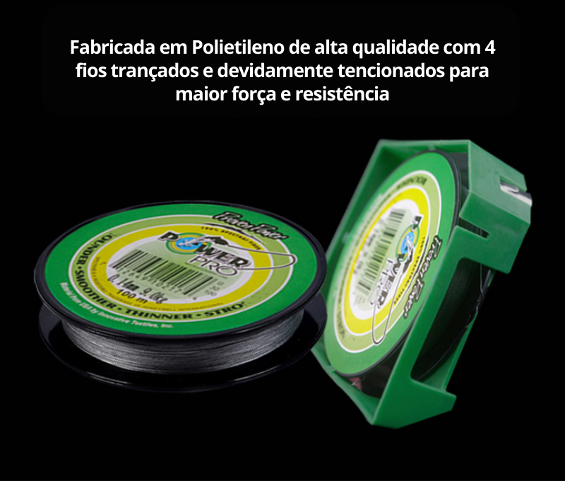 Linha Multifilamento Power Pro PE 4 fios - 100 metros - Verde