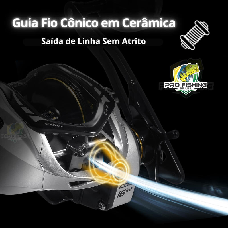 Super Carretilha Expert Big Game com MAX DRAG de 16KG + 7 Rolamentos - Frete Grátis