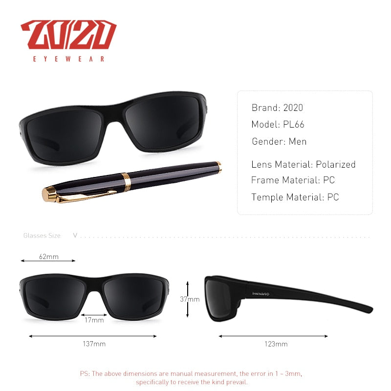 Óculos Polarizado Optical 20/20 Eyewear PL66 Super Leve, Resistente e Confortável - Frete Grátis