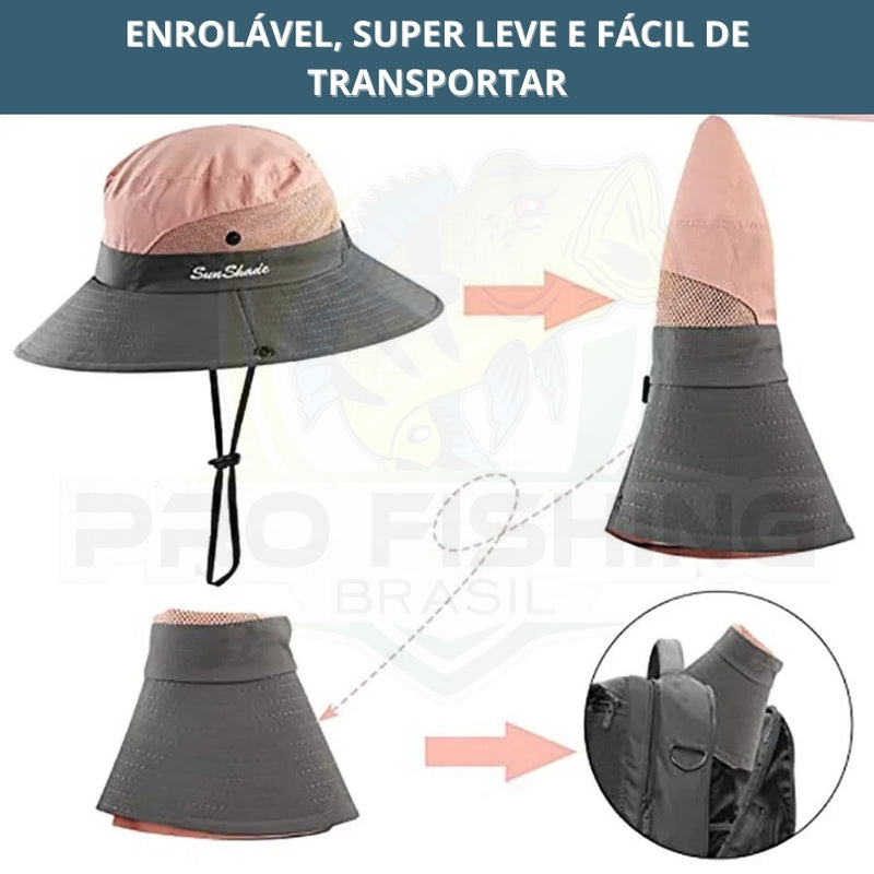 Novo Chapéu Feminino Importado Sun Shade com Proteção Solar UV400