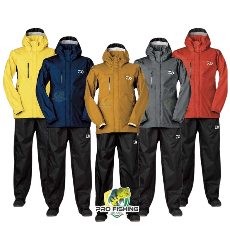 Capa de Chuva de Pesca DAIWA 100% Impermeável - Conjunto Calça e Jaqueta