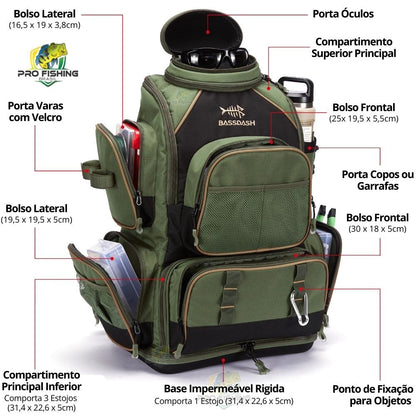 Nova Mochila de Pesca Multifuncional Bassdash - Lançamento