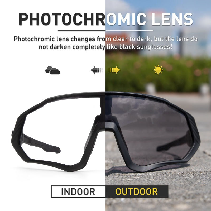 Novo Óculos de Ciclismo Fotocromático SCVCN - com Proteção UV+400 + Frete Grátis