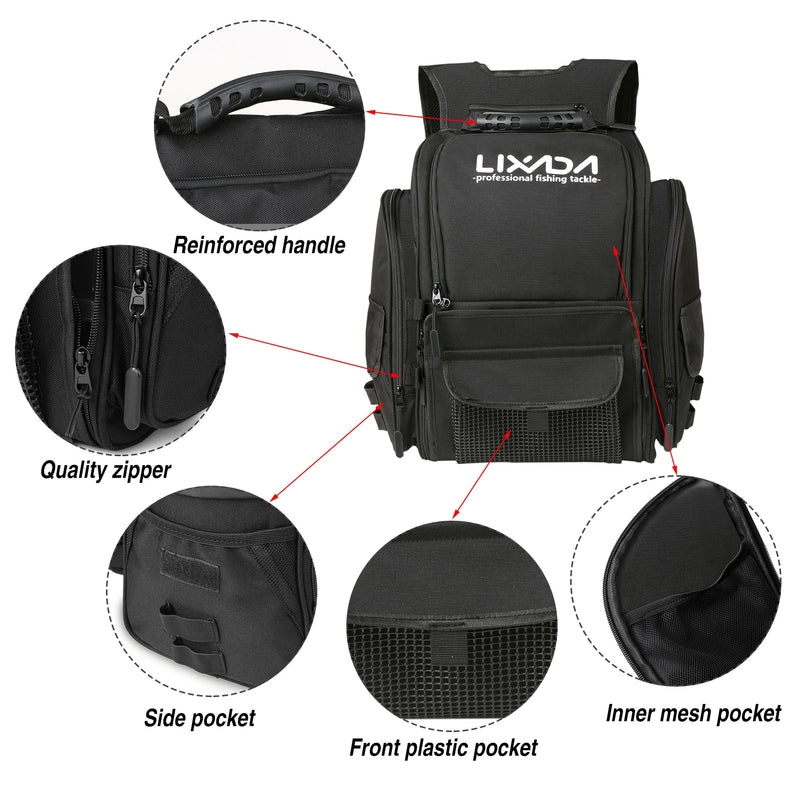 Mochila de Pesca Importada LIXADA com 4 Estojos - Frete Grátis