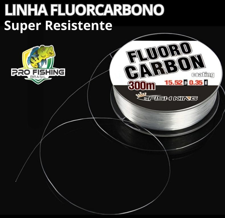 Linha de FluorCarbono Fish King Super Resistente a Abrasão - Frete Grátis