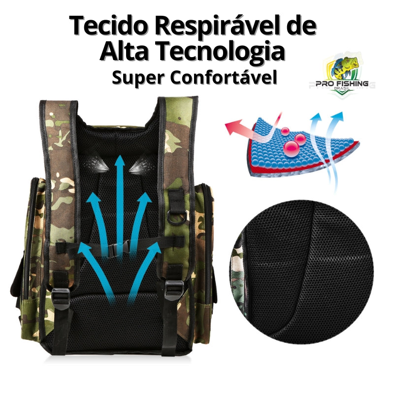 Mochila de Pesca Importada LIXADA com 4 Estojos - Frete Grátis