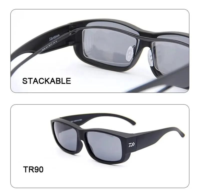 Novo Óculos Daiwa de Sobrepor Polarizado + Proteção UV+400 - Original