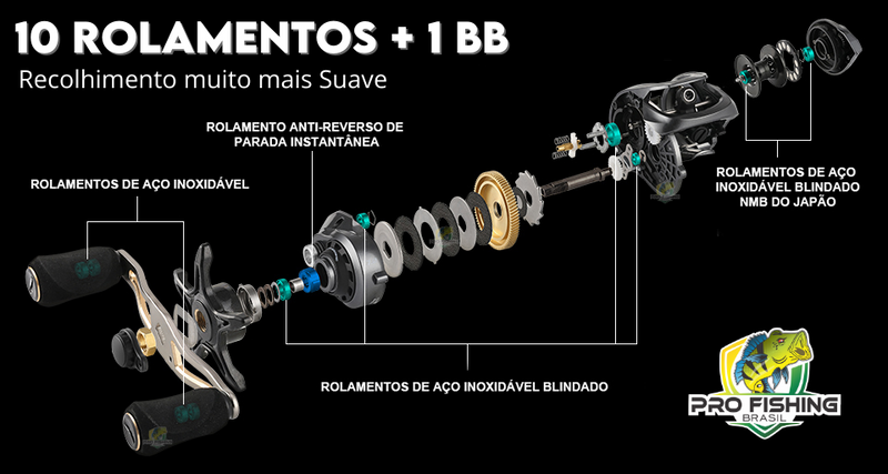 Carretilha Falcon SeaKnight  11 Rolamentos - Frete Grátis p/ todo Brasil