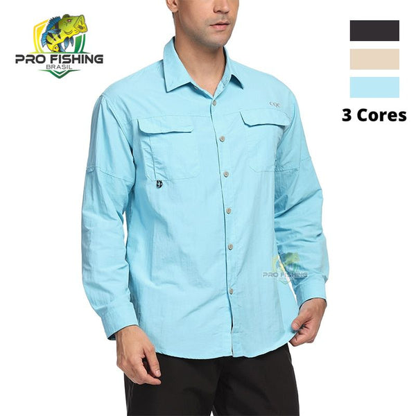 Nova Camisa de Pesca Importada PREMIUM com Proteção Solar UV+50 - Frete Grátis para todo Brasil