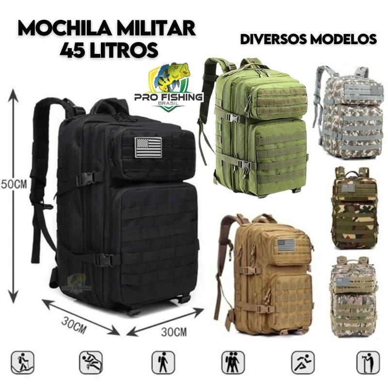 Mochila Tática Militar de 45 Litros - MEGA Resistente - Frete Grátis