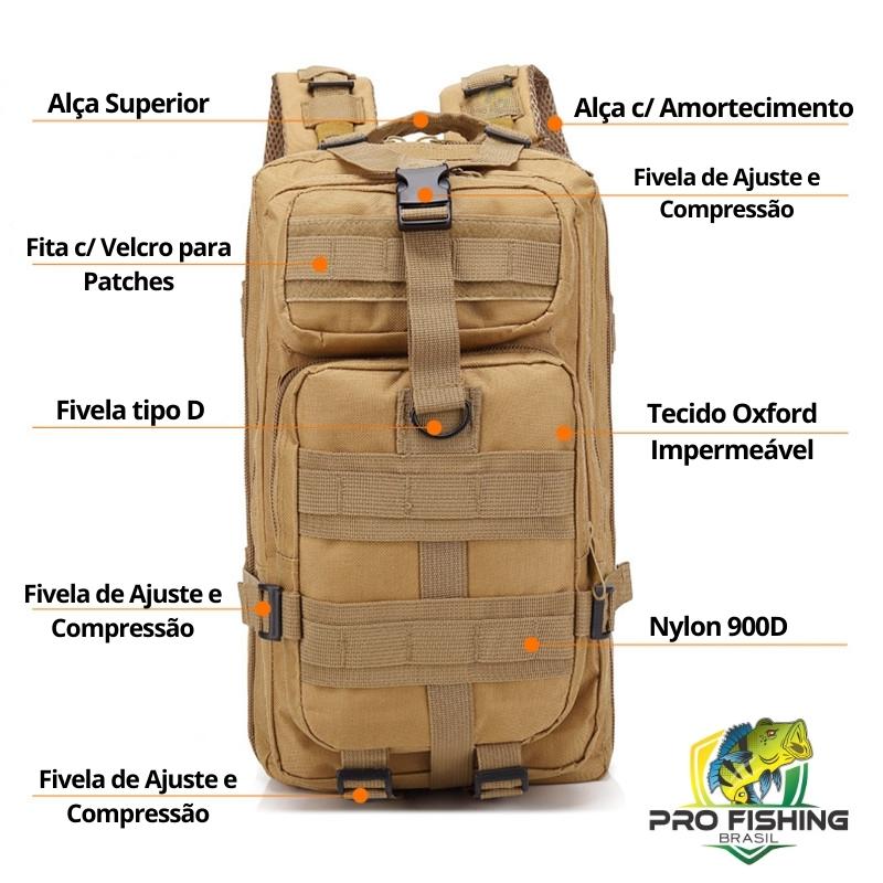 Nova Mochila Tática Militar de 30 Litros - MEGA Resistente - Frete Grátis