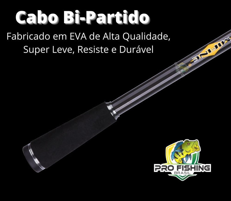 Nova Vara de Carretilha Maximus Carbon – 1,83m - 3 Partes - Frete Grátis p/ todo Brasil
