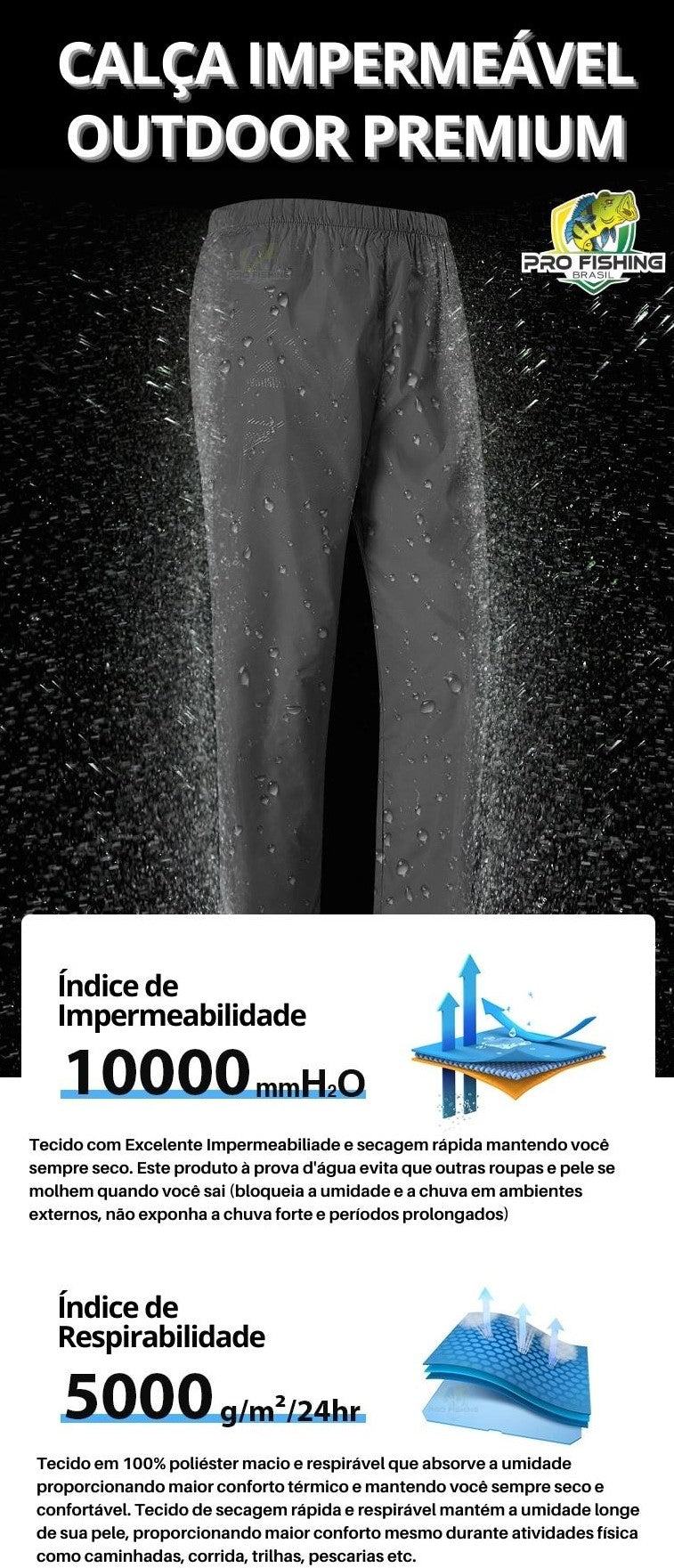 Nova Calça Impermeável Unissex Outdoor Premium 2024 - Frete Grátis