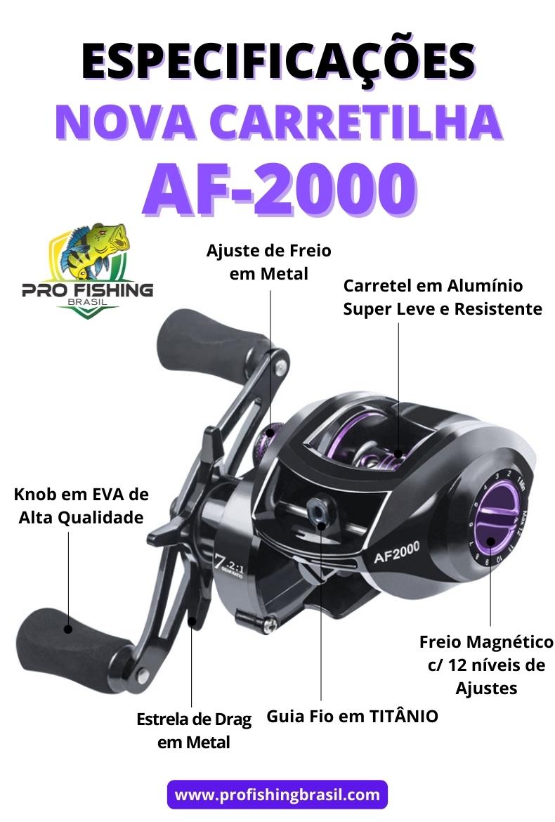 Nova Carretilha Premium LURE PRO AF-2000 - 13 Rolamentos - Lançamento 2023