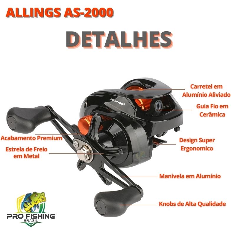 Nova Carretilha ALLINGS AS-200 com 18 Rolamentos - Lançamento 2023 - Promoção Frete Grátis