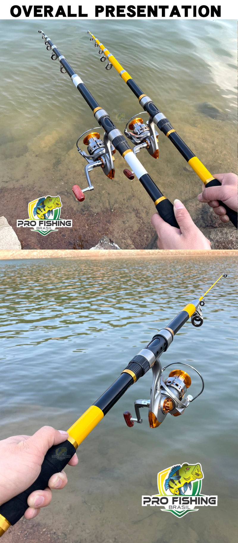 KIT de PESCA GHOTDA - Vara Telescópica GHOTDA + Molinete DC - Frete Grátis