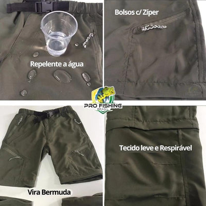 Calça que vira Bermuda Outdoor Sport com Proteção Solar UV+50 Super Confortável - Unissex
