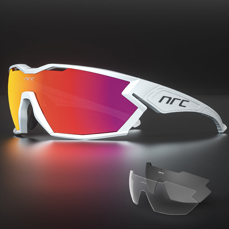 Óculos de Ciclismo NRC Italiano com 3 Lentes e Proteção Solar UV400+