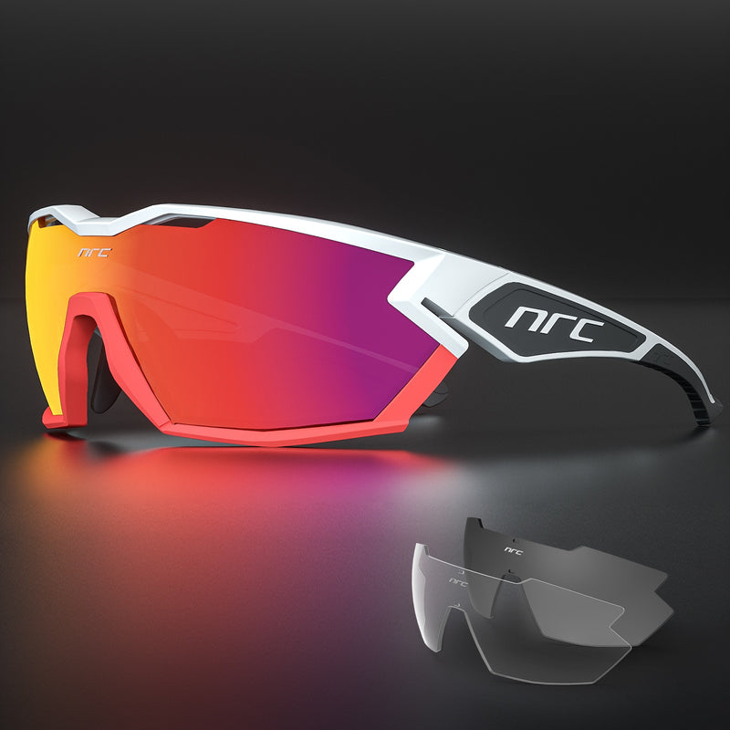 Óculos de Ciclismo NRC Italiano com 3 Lentes e Proteção Solar UV400+