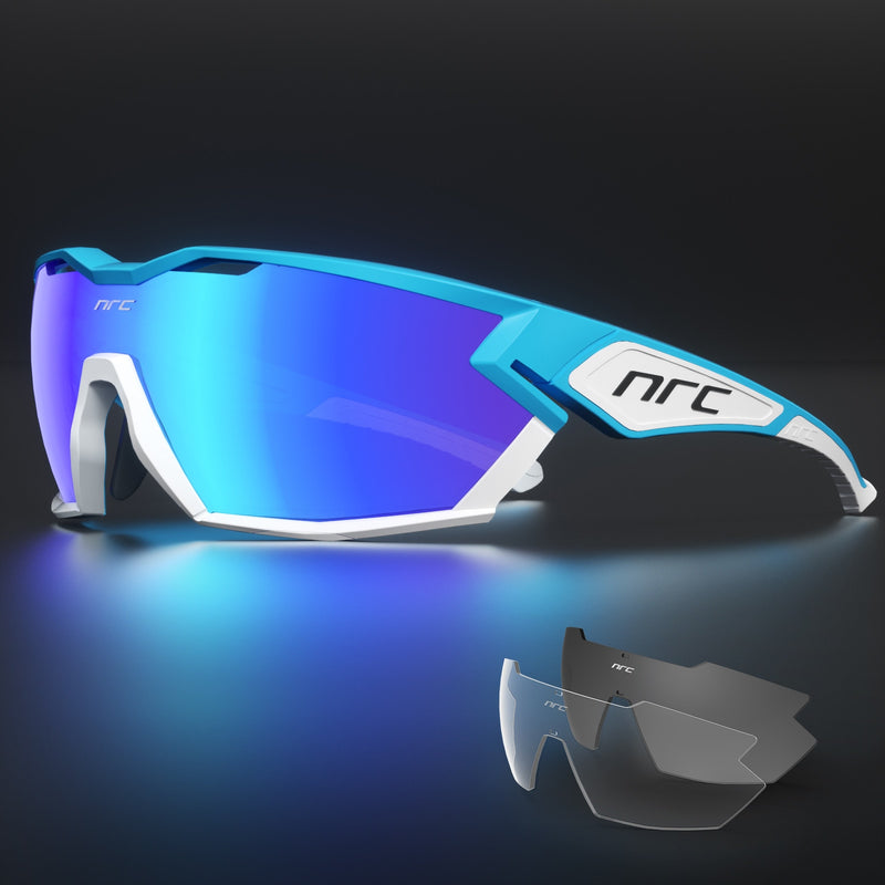 Óculos de Ciclismo NRC Italiano com 3 Lentes e Proteção Solar UV400+