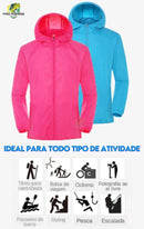 Jaqueta Corta Vento Impermeável Super Slim - Capa de Chuva - Unissex - Frete Grátis