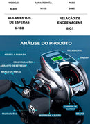 Nova Carretilha Elétrica BEARKING - Recolhimento 8.0:1 - 6 Rolamentos +1BB- Drag de 10KG - Display Digital